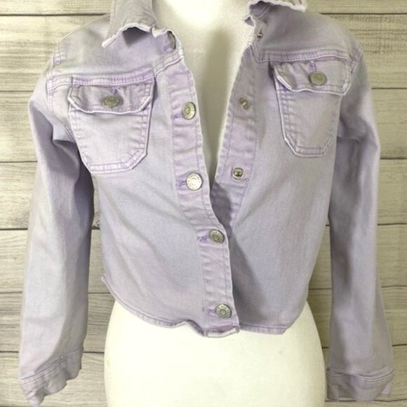 Cat & Jack girls Large 10/12 Lavender Jean Jacket Classic Design - Picture 2 of 9